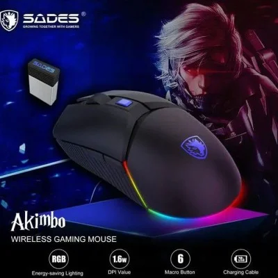 Sades Wireless - Wired Mouse Akimbo - Black